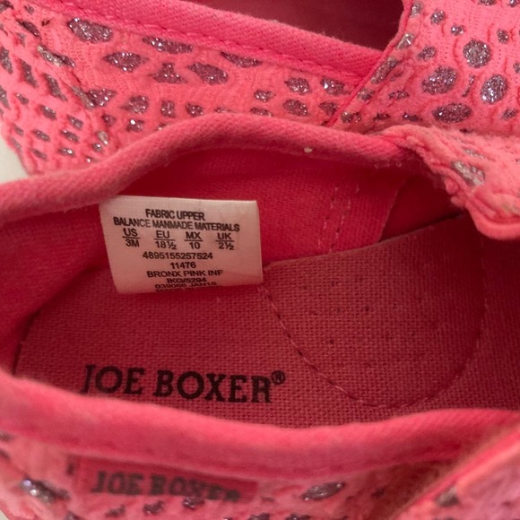 Joe Boxer Infant Girls Pink Sparkly Shoes Size 3 - Picture 4 of 9